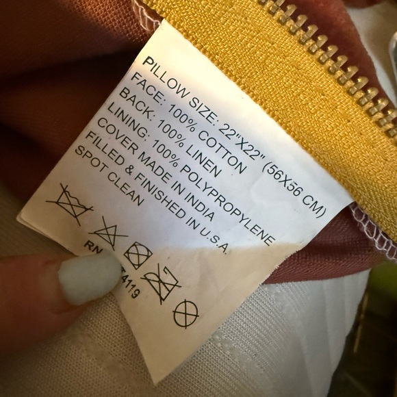 Magnolia Home x Loloi Decorative Indoor Pillow Rust / Gold Crushed Velvet 24X24 - Picture 8 of 8